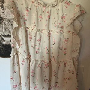 Floral Ruffle Sleeveless Blouse